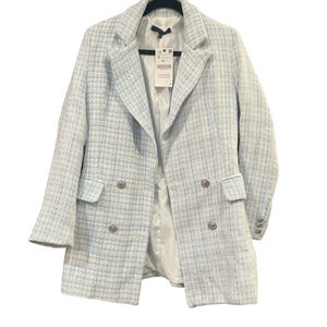 Women's Blue Plaid Coat